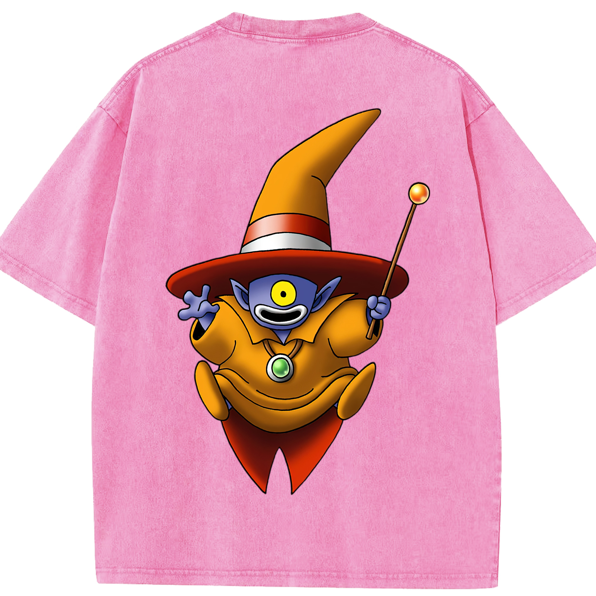 （画像用） ドラゴンクエスト Doragon Kuesuto Dragon Quest 綿100% ヴィンテージ風 半袖Tシャツ（背面プリント）